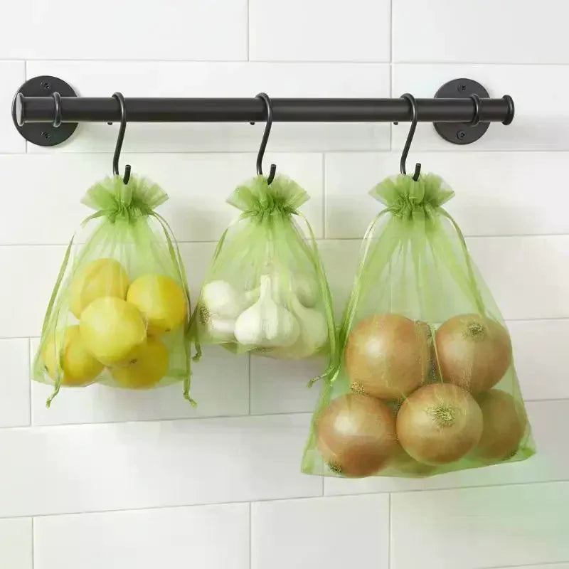 Fruit Protection Mesh Bags 20/50-Pack | Drawstring Pest Barrier Garden Mesh Bags QXL