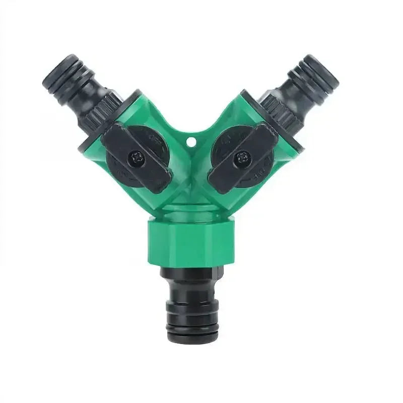 2-Way Garden Hose Splitter with Shut-Off Valves | 3/4" Fit Garden Hose Splitter QXL A--2PCS