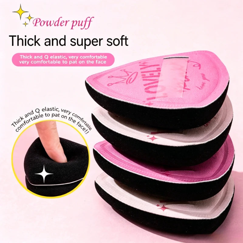 Pink Velvet Triangle Powder Puff | Wet & Dry Makeup Sponge Makeup Powder Puff QXL