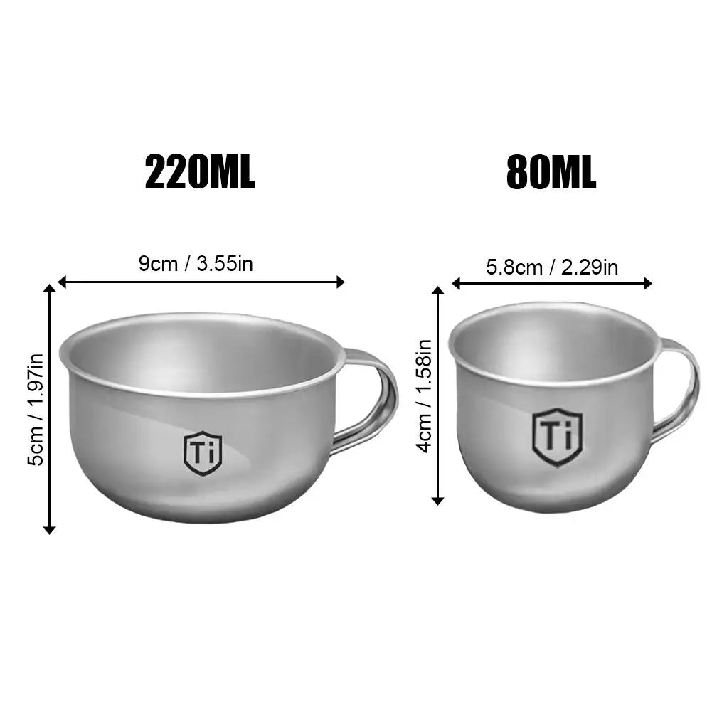 Mini Titanium Alloy Outdoor Cup | Camping Coffee & Water Mug Titanium Camping Cup QXL