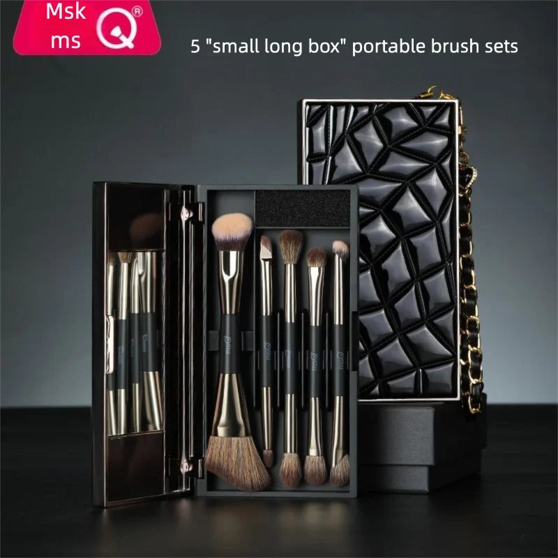 MSQ 5-Pc Double-Ended Makeup Brush Set | Mini Travel Kit Makeup Brush Set QXL