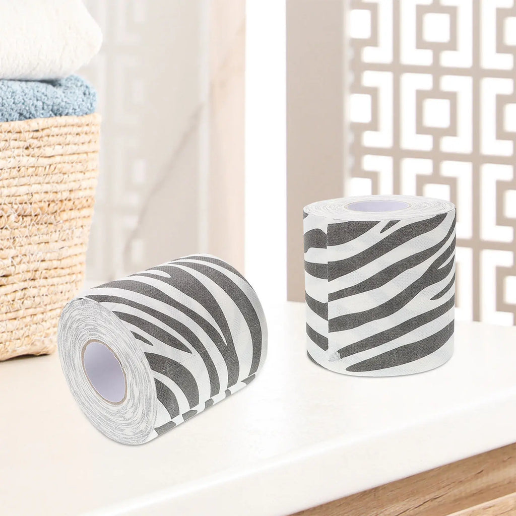 2-Pack Zebra Print 3D Toilet Paper | Soft Thick Bathroom Tissue Novelty Toilet Paper QXL
