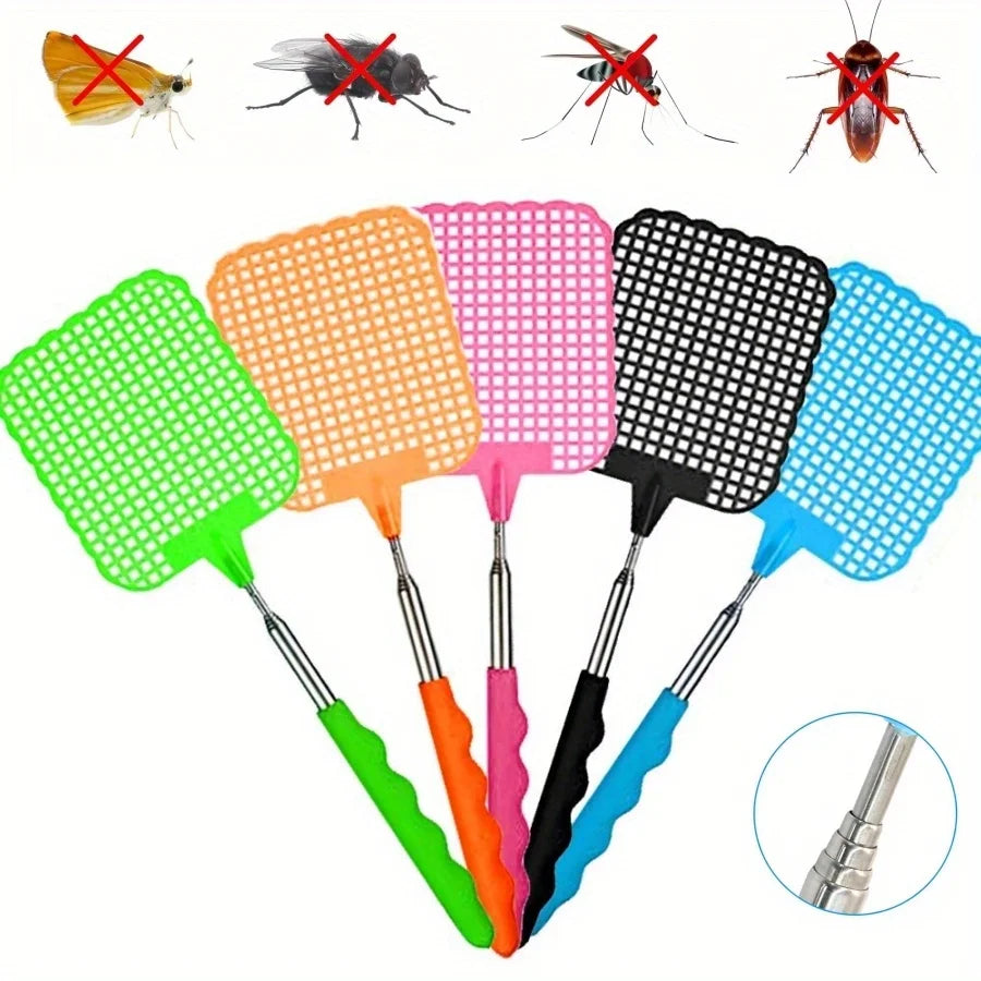 Retractable Stainless Steel Fly Swatter | Extendable Handle Fly Swatter QXL