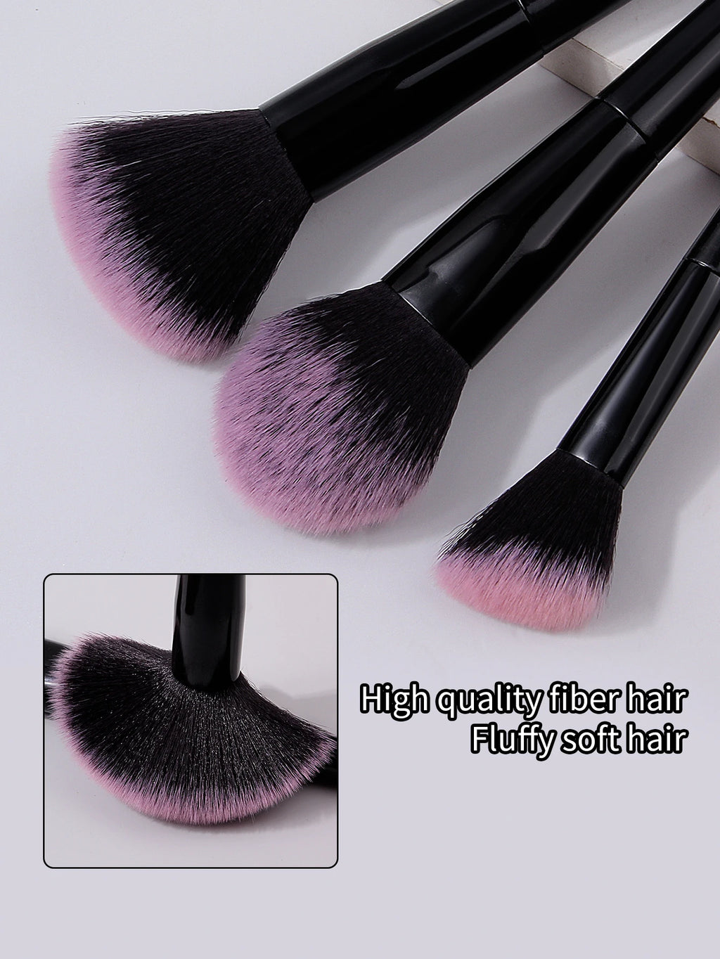 19-Pc Makeup Brush Set with Sponges, Puffs & Holder Makeup Brush Set QXL