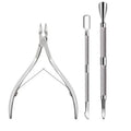 Stainless Steel Cuticle Scissor & Pusher Manicure Set Cuticle Manicure Set QXL M172 Silvery