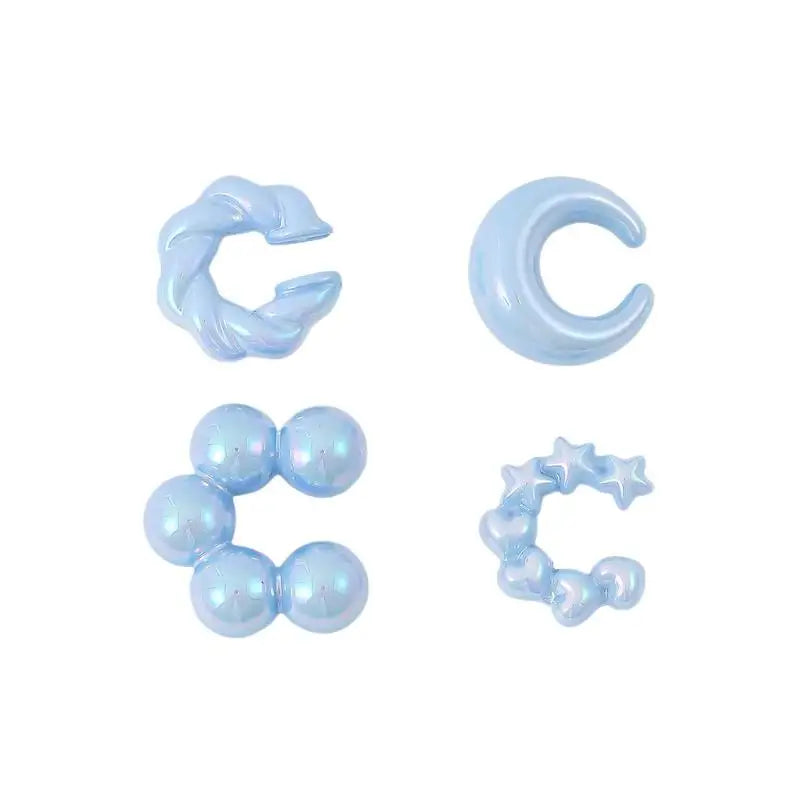 4-Pack Colorful Clip-On Ear Cuffs | No-Pierce Earring Set Clip-On Ear Cuffs QXL
