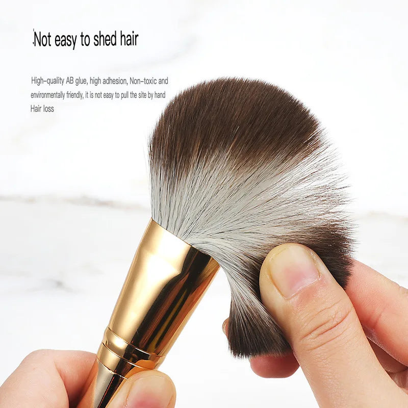 8-Pc Golden Makeup Brush Set | Soft Nylon Bristles & PU Bag Makeup Brush Set QXL