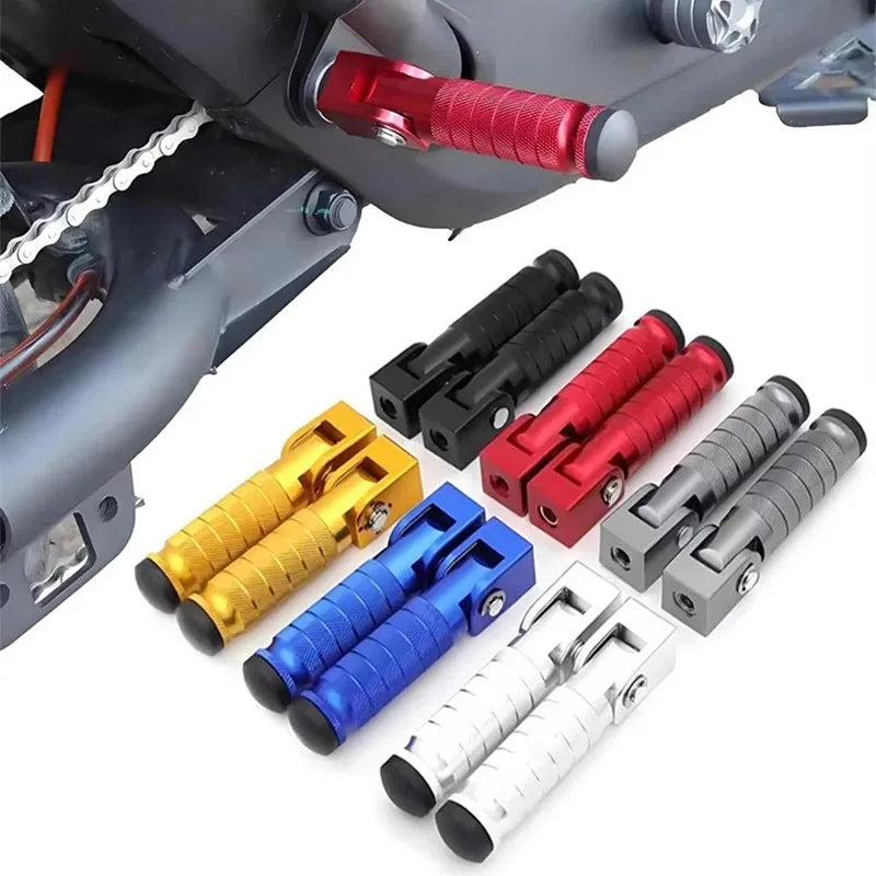 M8 Foldable Motorcycle Rear Footrest Pegs | Aluminium Alloy Pair Motorcycle Footrest Pegs QXL