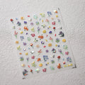 5D Flower Nail Art Stickers | Japanese Blue Purple Decals Nail Art Stickers QXL m349
