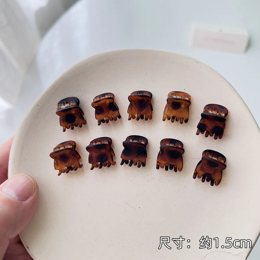 10-Pack Mini Black Claw Clips | Small Hair Clips for Women Mini Claw Clips QXL 10 matte coffees