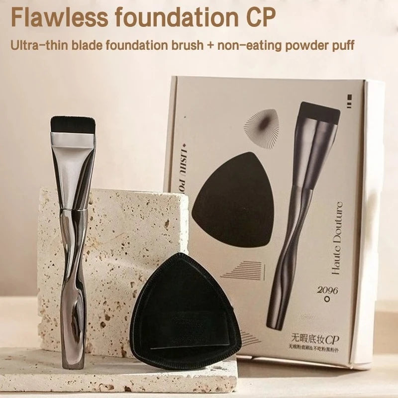 Flat Foundation & Contour Brush | Lightweight Wool Fiber Foundation Contour Brush QXL
