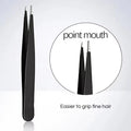 Black Stainless Steel Eyebrow Tweezer – Slant & Flat Tip Eyebrow Tweezer QXL Point