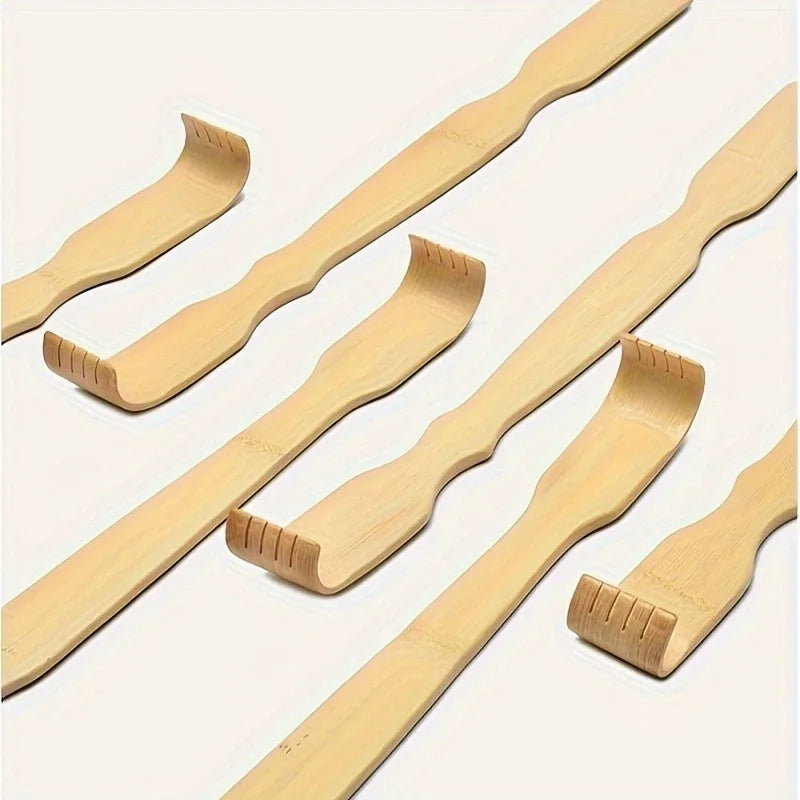 2-Pack Curved Bamboo Back Scratcher Set – Long Handle Back Scratcher Set QXL