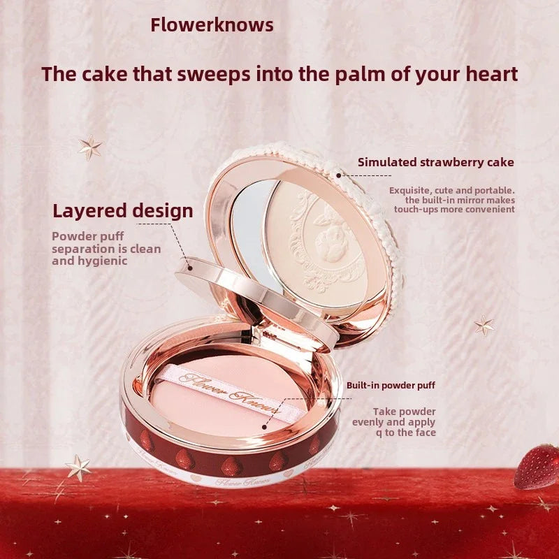 Flower Knows Strawberry Cupid Mineral Pressed Powder Foundation Pressed Powder Foundation QXL