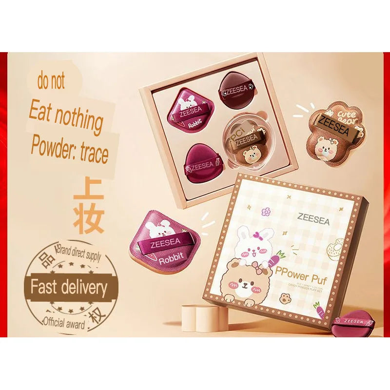 Marshmallow Cushion Powder Puff Dry & Wet 2-in-1 | 4 Pack Makeup Sponge Puff QXL