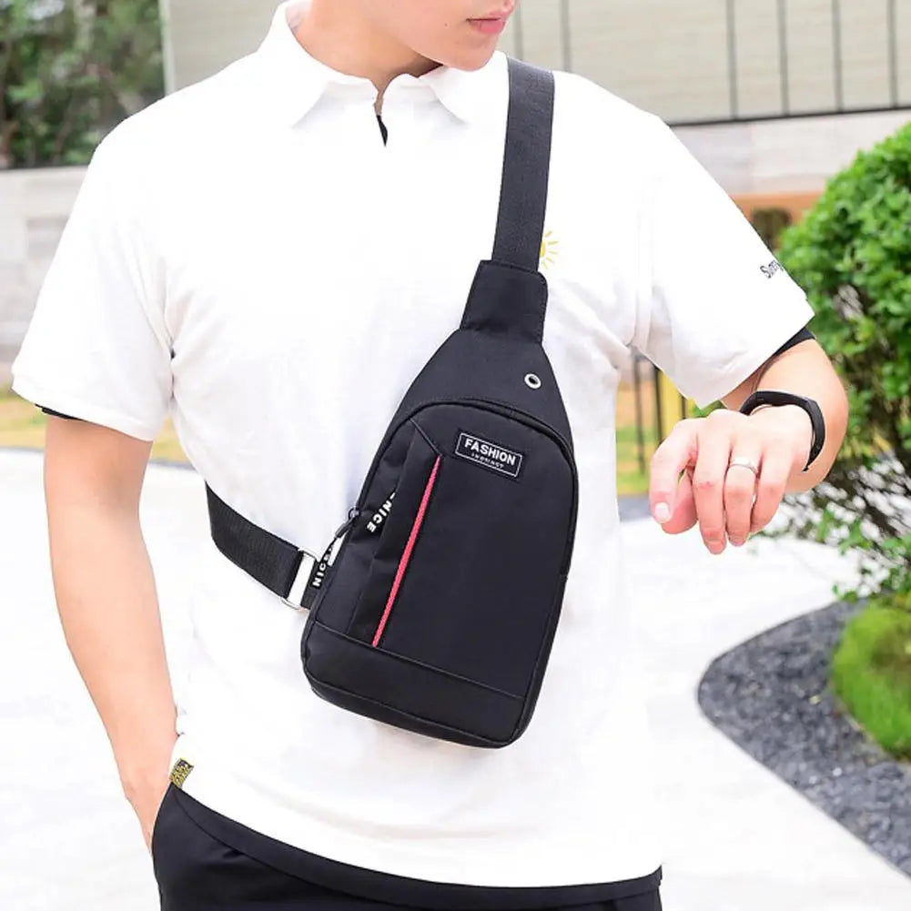 Men's Waterproof Nylon Crossbody Sling Bag | Travel Chest Pack Crossbody Sling Bag QXL