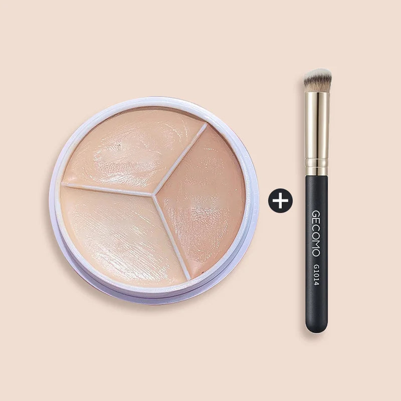 MAFFICK 3-Color Concealer Palette + Free Brush | All Skin Types Cream Concealer Palette QXL 01