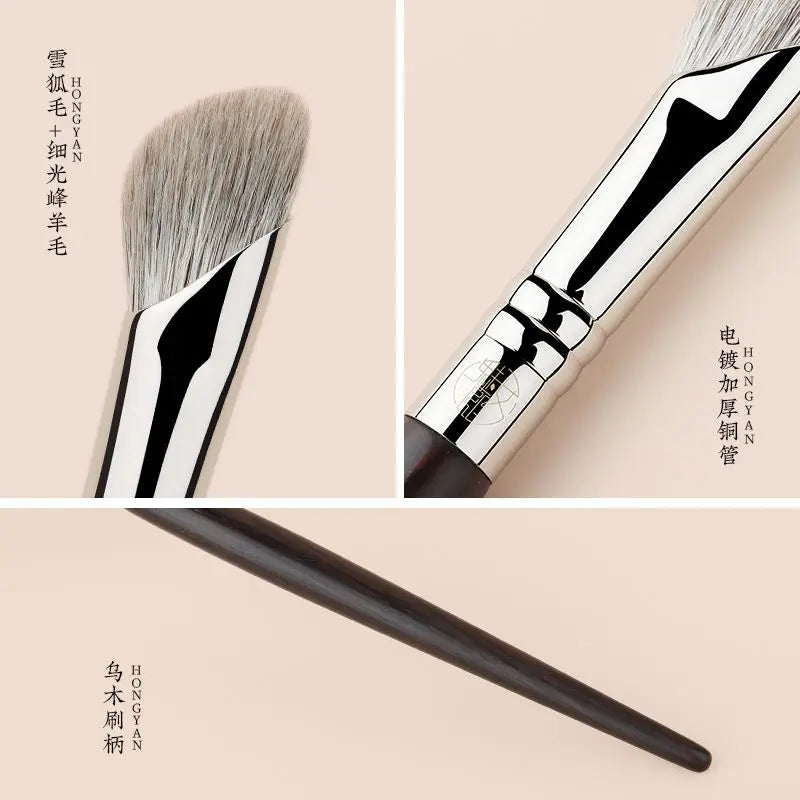 Angled Contour Brush | Snow Fox Hair Nose Sculpting Blender Contour Makeup Brush QXL