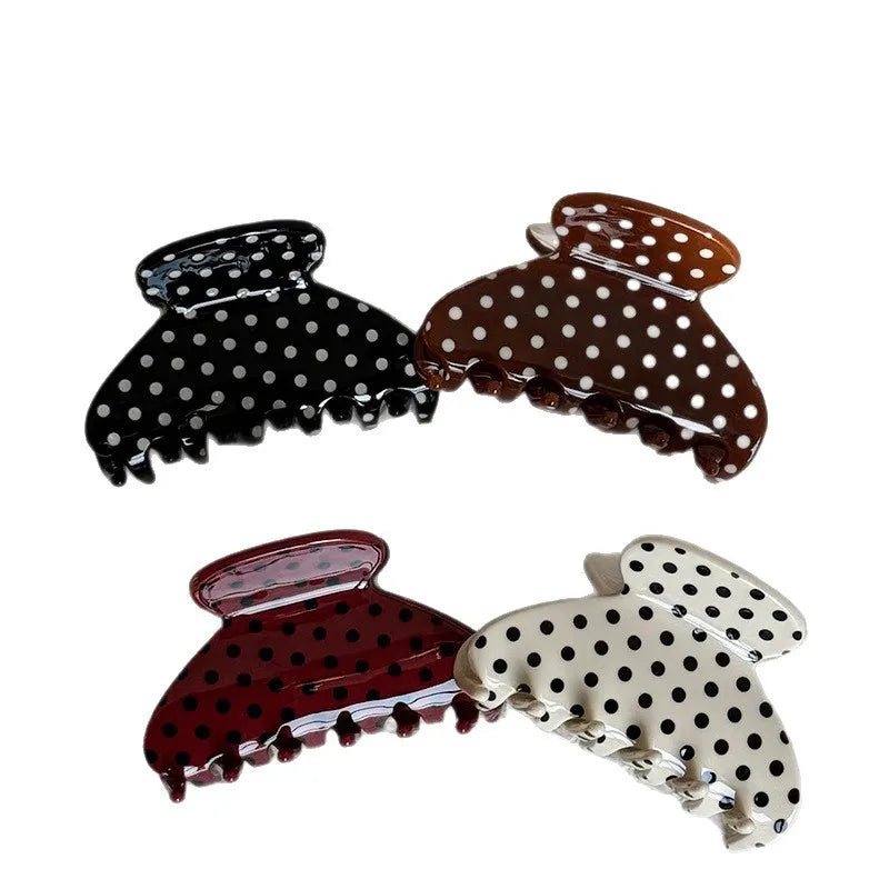 Korean Polka Dot Acetate Hair Claw Clip | Medium Shark Clip Hair Claw Clip QXL