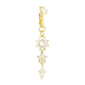 Clip-On Crystal Dangle Belly Button Ring | No Piercing Needed Clip-On Navel Ring QXL A