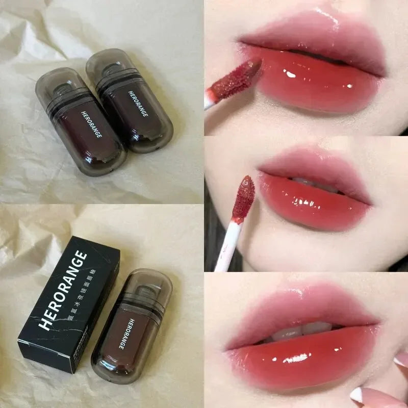 HERORANGE Ice Mirror Lip Glaze – Moisturizing Glossy Lip Gloss Lip Gloss QXL