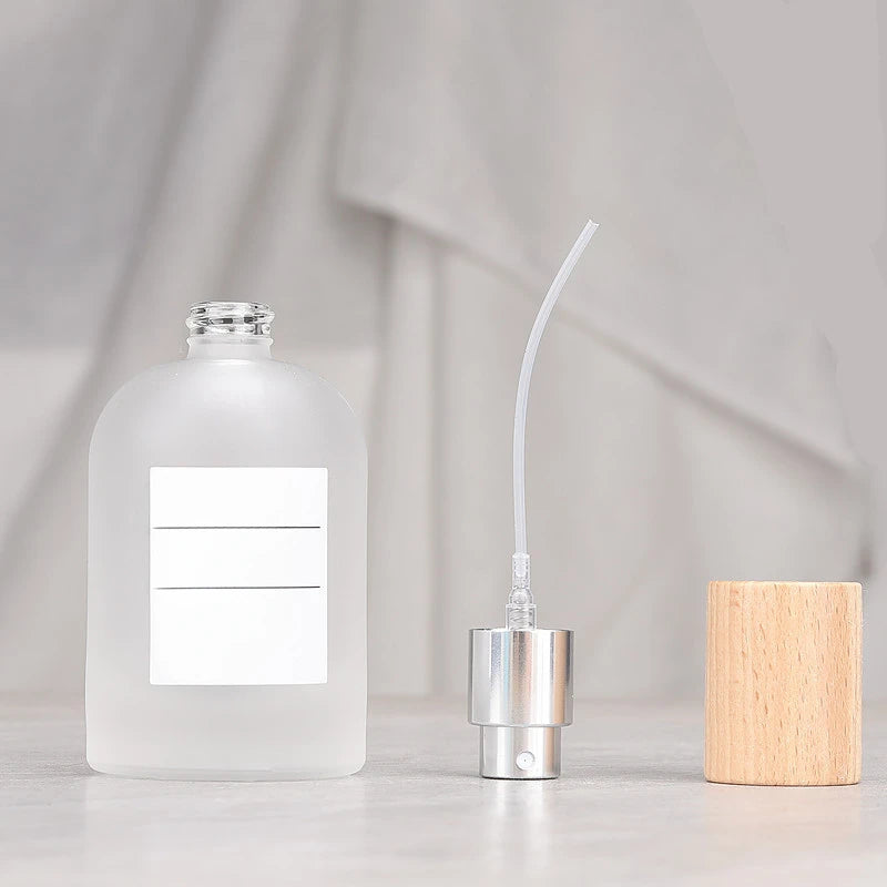 Frosted Glass Perfume Spray Bottle | Walnut & Beech Pump 30ml 50ml Perfume Atomizer Bottle QXL 50ml Beech Pump Glass