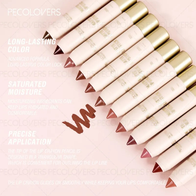PECOLOVERS Waterproof Multi-Color Lipliner – Long-Lasting Lip Liner Pencil QXL