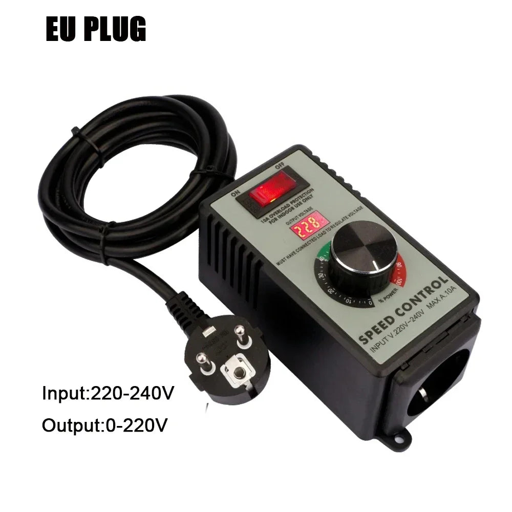 4000W Variable Voltage Speed Controller LED Display | 110V–220V Variable Speed Controller QXL EU PLUG