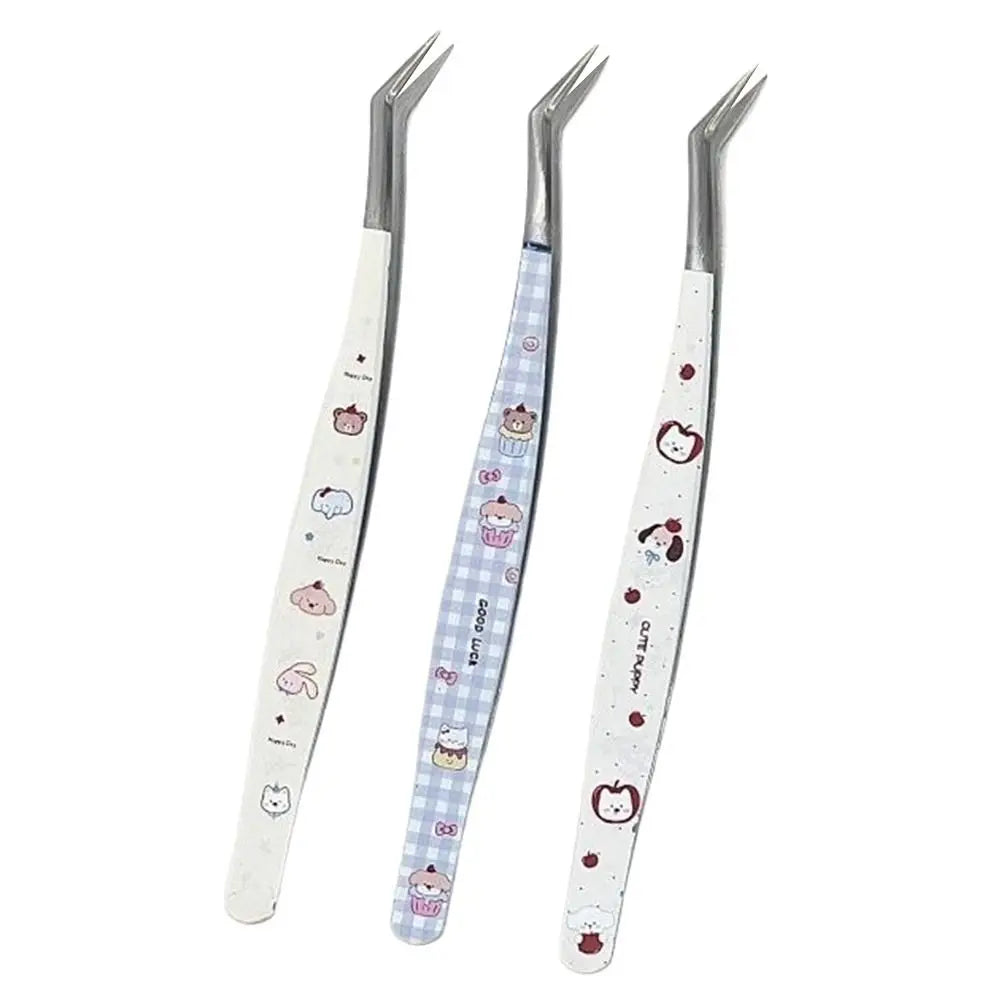 Cartoon Bean Stainless Steel Lash Extension Tweezers Lash Extension Tweezer QXL