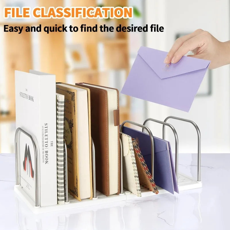 Adjustable Desktop Bookshelf Desk Organizer | Non-Slip Base Desktop Desk Organizer QXL