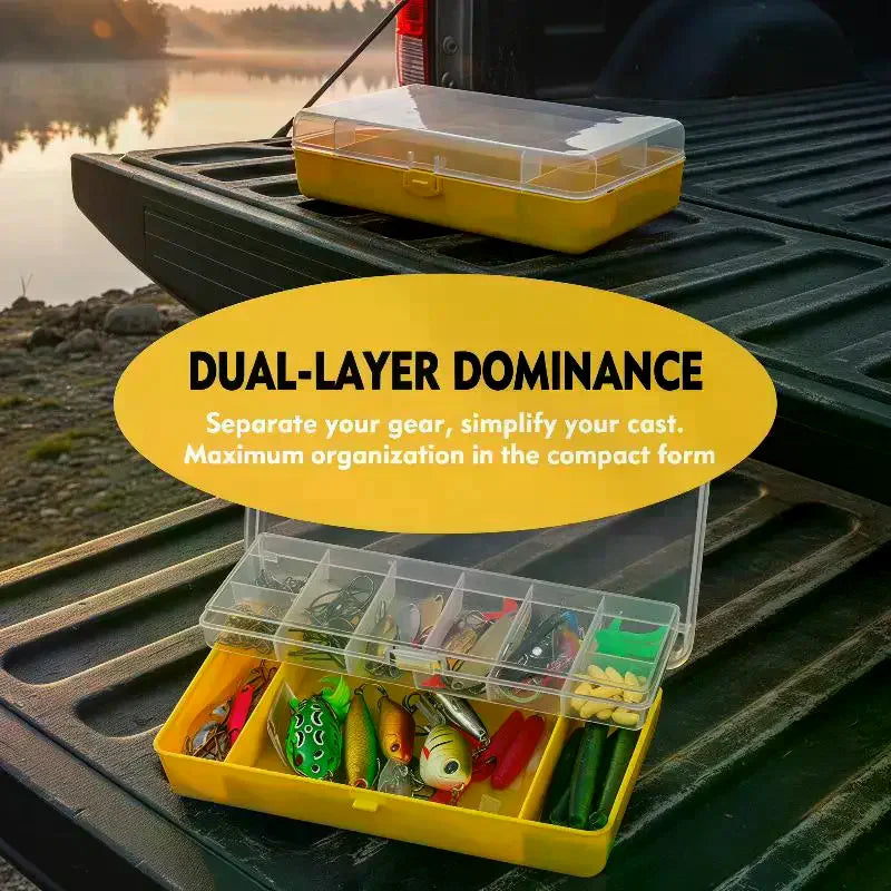 Double Layer Fishing Tackle Box | Portable Bait Organizer Fishing Tackle Box QXL