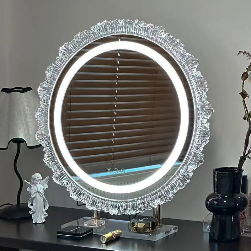 Sunflower LED Vanity Mirror | Tri-Color Dimming Desktop Mirror LED Vanity Mirror QXL