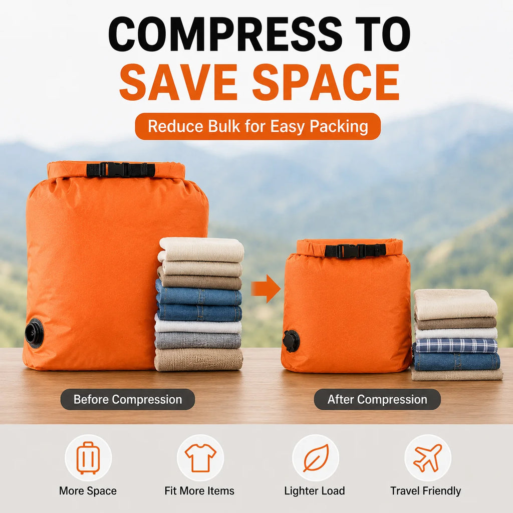 Travel Compression Packing Bag | Space-Saving Clothes Organizer Compression Packing Bag QXL