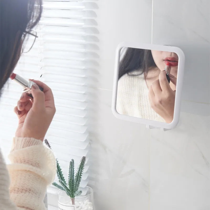 360° Swivel Wall-Mount Shaving Mirror with Razor Holder Bathroom Shaving Mirror QXL