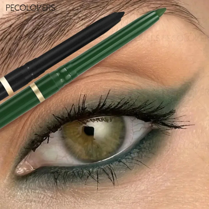PECOLOVERS Waterproof Eyeliner Pen | Green & Black Long-Lasting Eyeliner Pen QXL