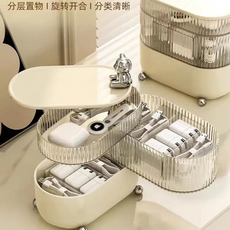 360° Rotating Makeup Organizer | Multi-Layer Storage Box Rotating Makeup Organizer QXL