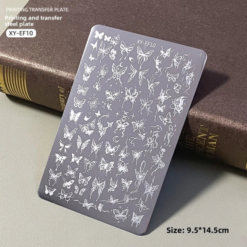 Reusable Nail Art Stamping Plate – Butterfly, Flower & Heart Nail Stamping Plate QXL