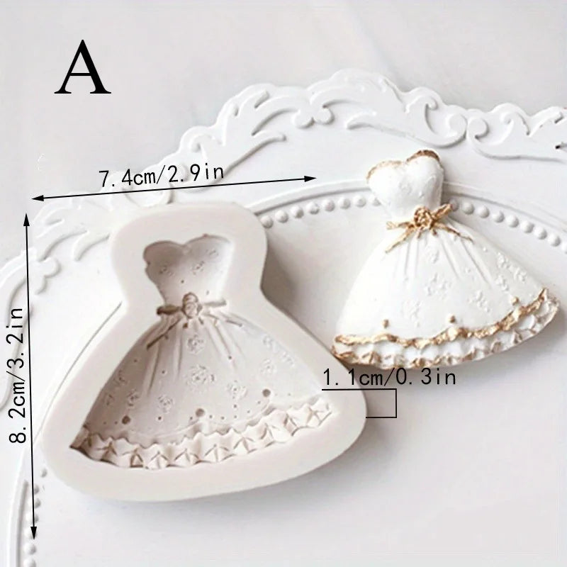 Princess Dress Silicone Fondant Mold | Cake Decoration Tool Fondant Cake Mold QXL