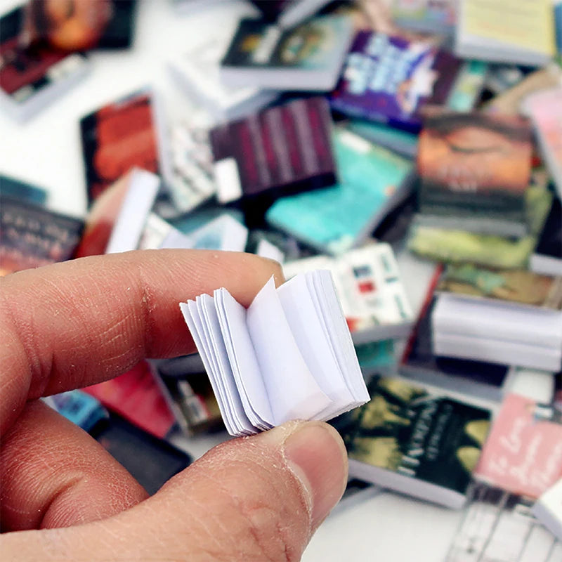100-Pack 1:12 Miniature Books for Dollhouse Decor & Scenes Dollhouse Miniatures QXL