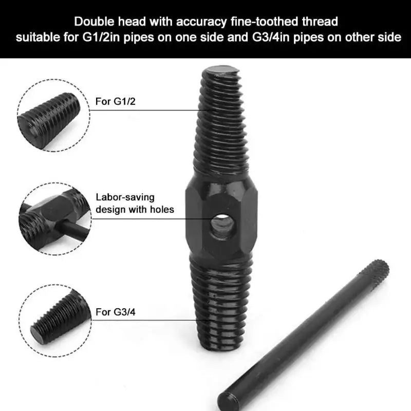 Broken Screw & Pipe Extractor Set | 1/2" & 3/4" Faucet Tool Screw & Pipe Extractor QXL