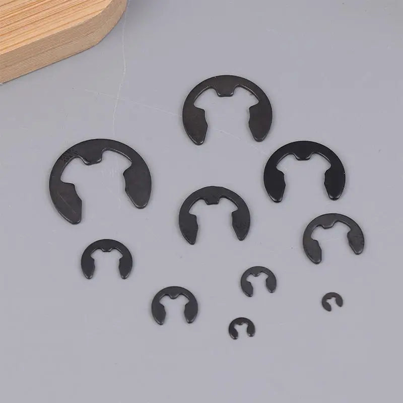 120-Pc Black Stainless Steel E-Clip Snap Ring Circlip Set M1.5–M10 Retaining Circlip Set QXL
