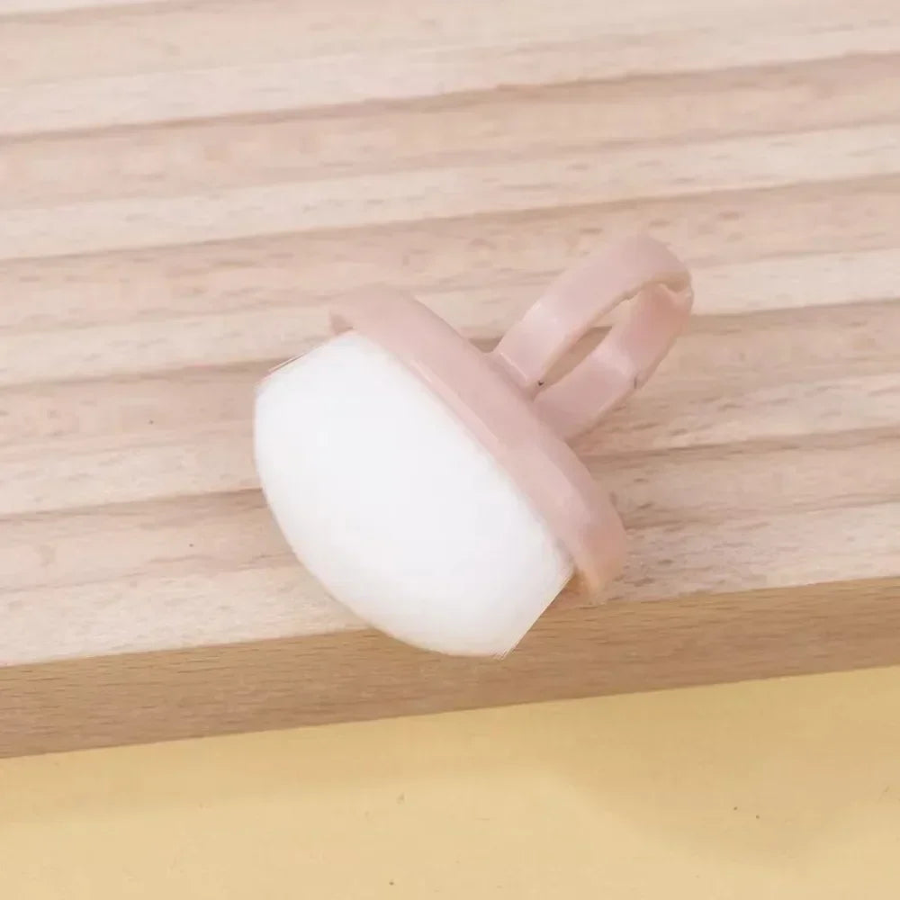 Ring Nail Dust Brush | Finger Buckle Gel Cleaning Tool Nail Dust Brush QXL Pink