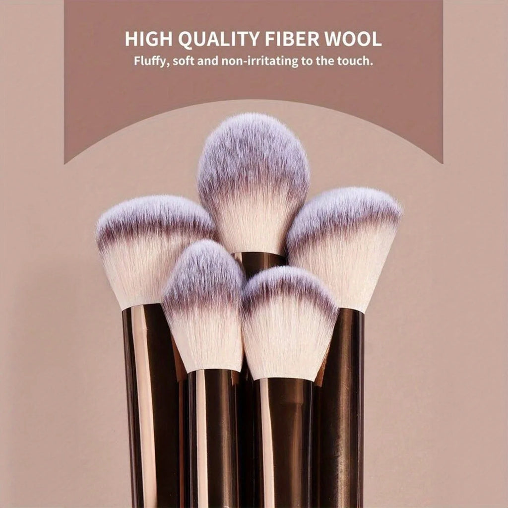 20-Pc Long Handle Makeup Brush Set | Soft Synthetic Bristles Makeup Brush Set QXL