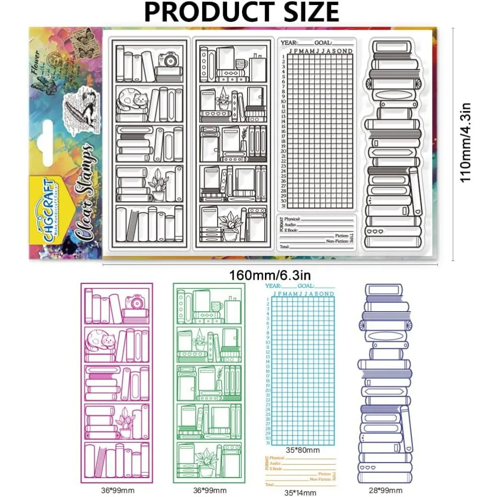 Bookcase Puppy Clear Stamps | Silicone DIY Scrapbooking Set Silicone Clear Stamps QXL
