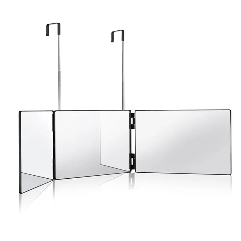 3-Way Trifold Makeup & Self-Haircut Mirror | HD Glass + Light Trifold Makeup Mirror QXL