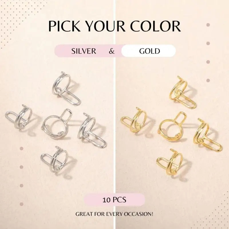 10-Pack Adjustable Thin Nail Rings | Fingertip Covers for Women Nail Rings Set QXL