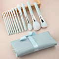 12-Pc Light Blue Makeup Brush Set + Bag | Ronshadow Makeup Brush Set QXL SKY BLUE