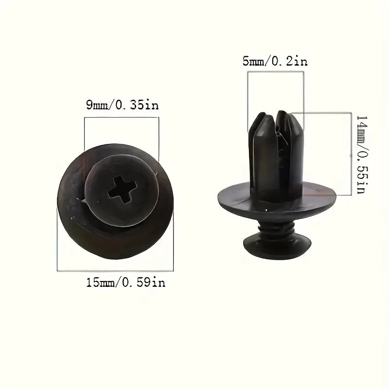 100-Pack Car Fastener Clips | Bumper, Door & Mudguard Rivets Car Trim Fasteners QXL