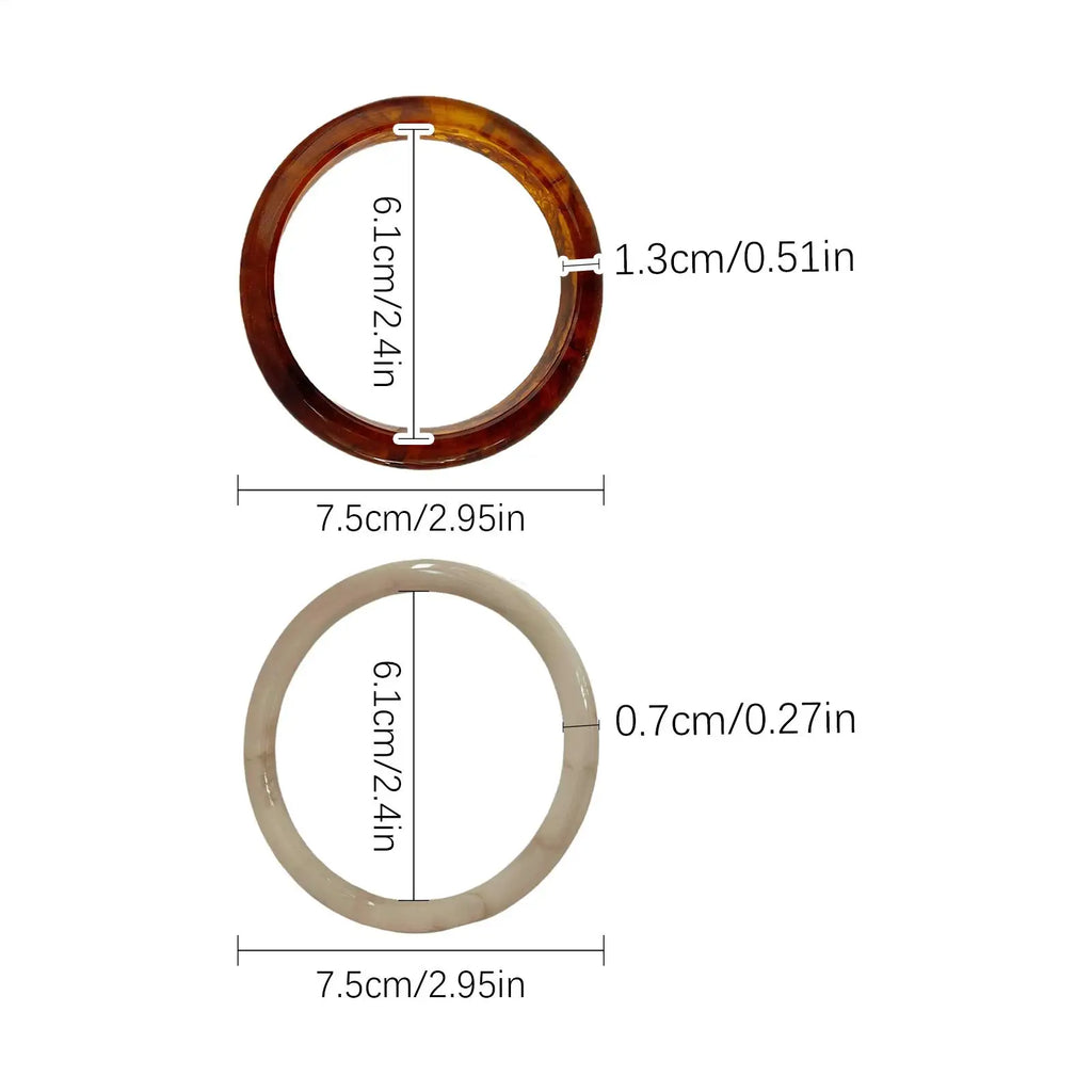 4-Pack Marble Resin Bangle Bracelets | Vintage Korean Fashion Resin Bangle Set QXL