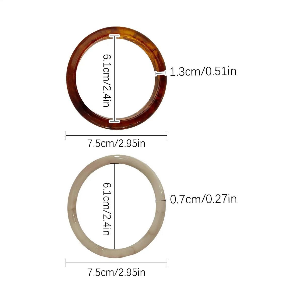 4-Pack Marble Resin Bangle Bracelets | Vintage Korean Fashion Resin Bangle Set QXL